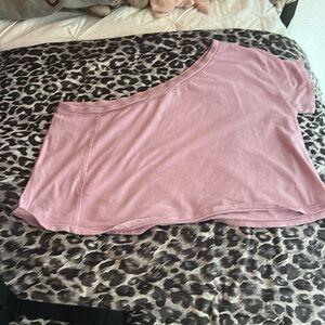 Free People Pink Off-Shoulder Crop Top